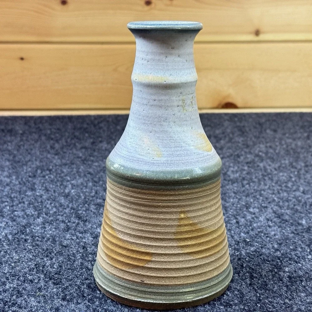 Vintage Signed Studio Art Pottery Vase Hand Thrown 8